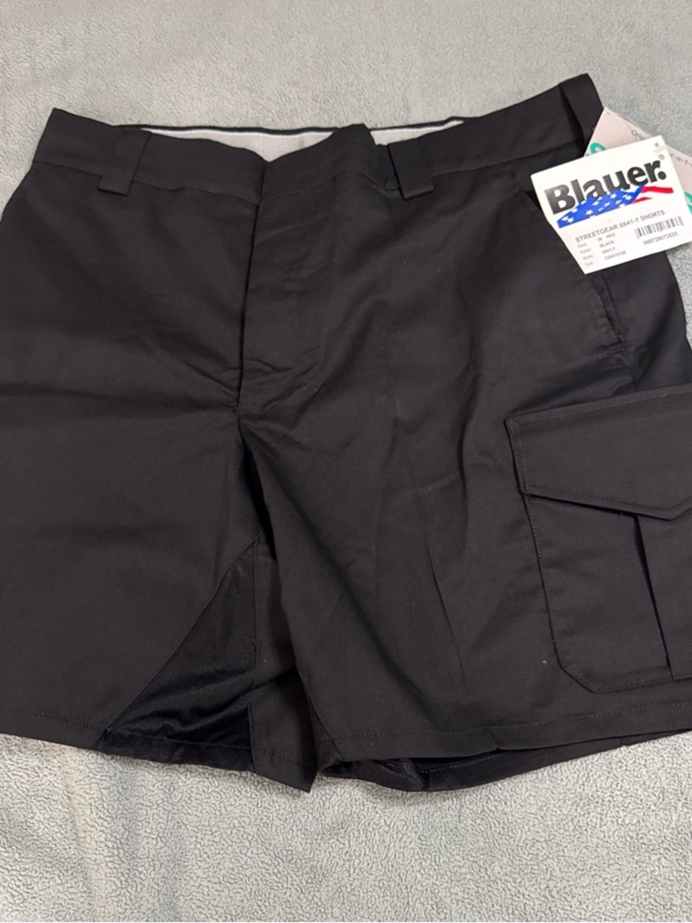 Blauer Men's Black Cargo Shorts with Flap Pocket Detail